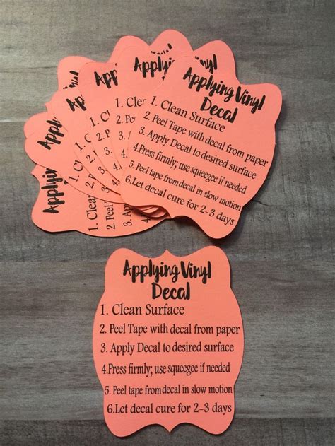 You'll enjoy learning how to make and apply vinyl decals with your cricut. 40 Applying Decal Instructions safety care cards wholesale ...