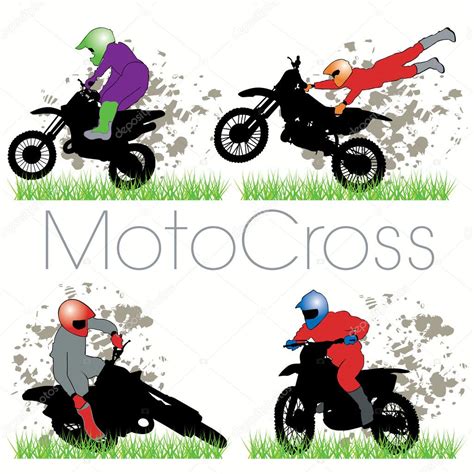 Motocross Silhouettes Set Stock Vector Image By ©kaludov 6822097
