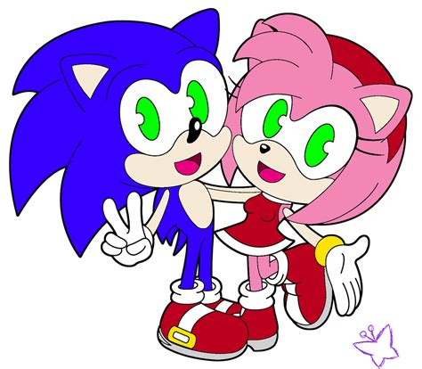 Sonic And Amy Lineart Color By Mintstarmari On Deviantart