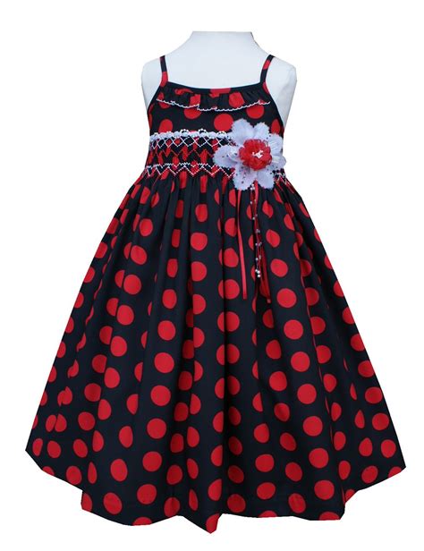 Stylish Black And Red Polka Dot Girls Dress Baby Girl Dresses