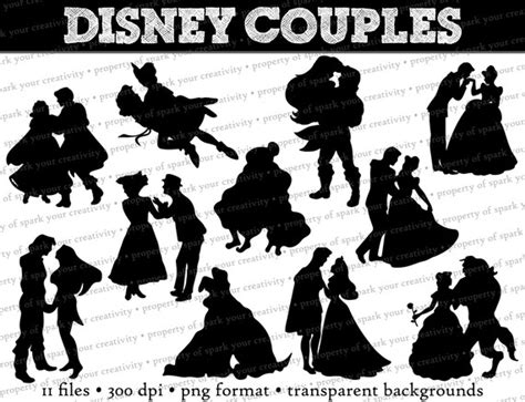 Disney Princess And Prince Silhouettes Disney Couples