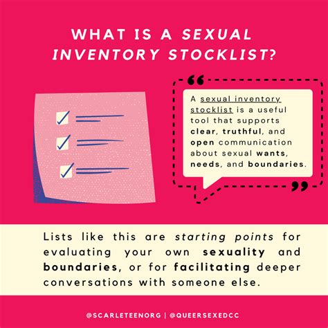 Yes No Maybe A Sexual Inventory Stocklist