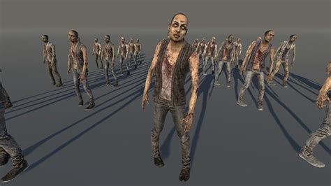 3d model zombie civilian female 02 vr ar low poly cgtrader