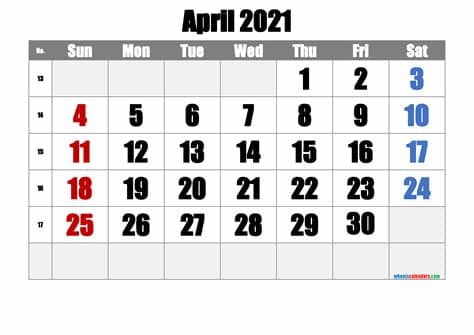 Yearly calendar showing months for the year 2021. Free Printable April 2021 Calendar Free Premium | Free ...