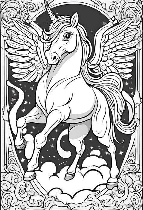 Pegasus Einhorn Fantasy Ausmalbild De