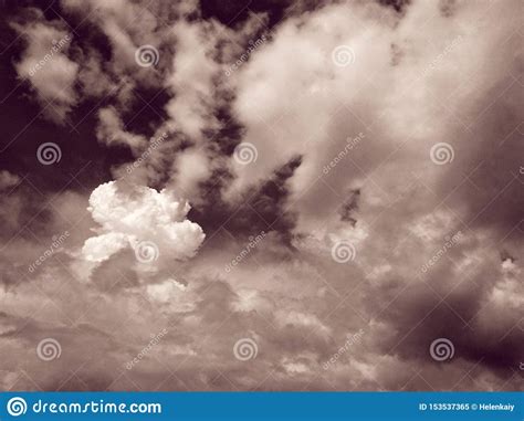 Ice Crystal And Cumulus Clouds In The Sky Stock Image Image Of
