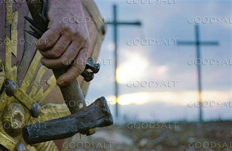 Hammer And Nails With Crosses In Background Goodsalt