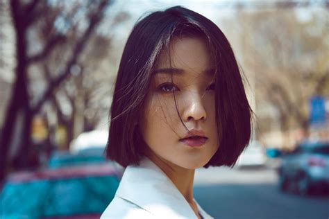 Hintergrundbilder Du Juan Frau Modell Kurzes Haar Asiatisch Stra E Chinesisch Blick