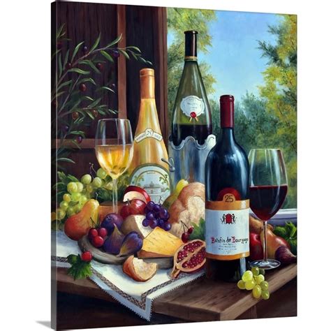 Still Life With Wines By Barbara Felisky Canvas Wall Art Multi Color