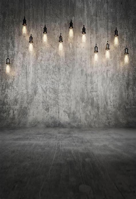 Grey Grunge Wall With Lights Backdrop For Photo Shoot S 2915 Light