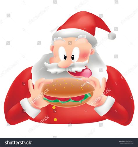 Funny Santa Claus Eating Sandwich Stock Vector Royalty Free