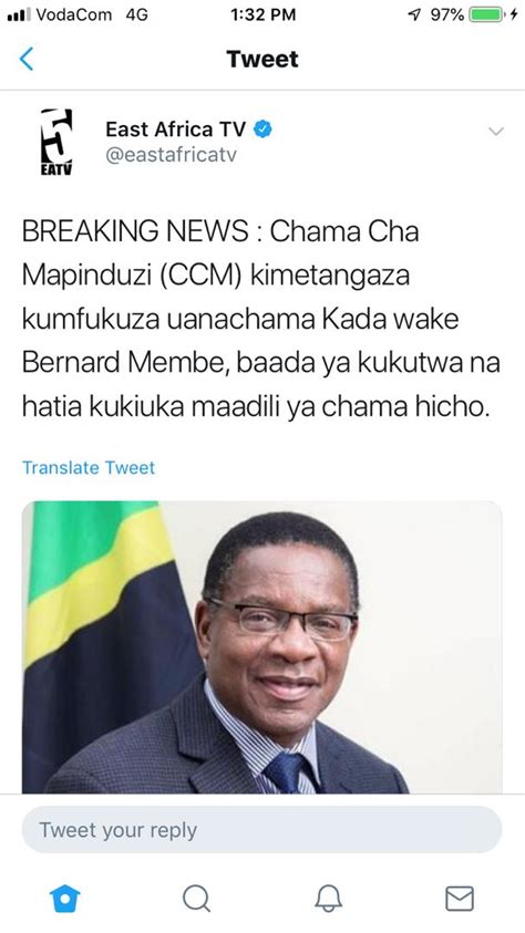 Breaking News Ccm Imetangaza Kumfukuza Uanachama Kada Wake Bernard Membe Habari Mbali Mbali