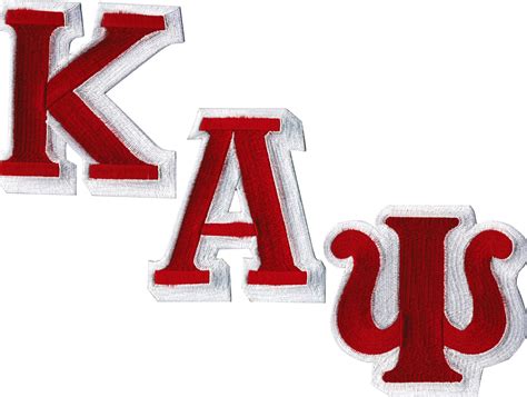 Kappa Alpha Psi Individual Letter Iron On Patch Set Red 4 Ea
