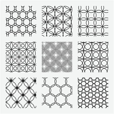 Geometric Shapes Patterns Black Lines Simple Abstract A Set Of