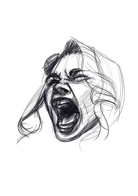 Screaming Face Drawing Simple Easy Drawing Ideas
