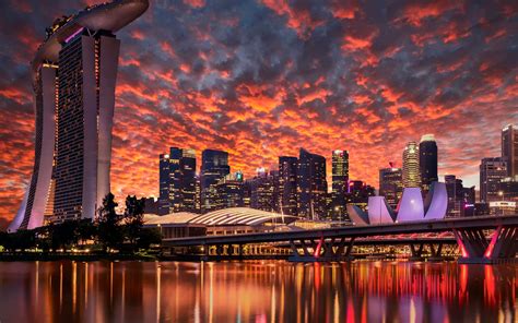 Skyscraper In The Marina Bay Of Singapore Wallpaper 4k Ultra Hd Id4207