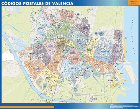 Zip Codes Valencia Map Wall Maps Of Countries For Europe