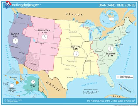 Map Of Time Zones Of The United States The United States Timezones Map