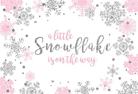 Mocsicka Snowflake Baby Shower Backdrop Winter Wonderland Baby Shower