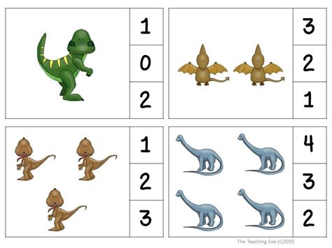 Dinosaurs Count And Clip Task Cards Numbers 1 30 Dinosaur Crafts