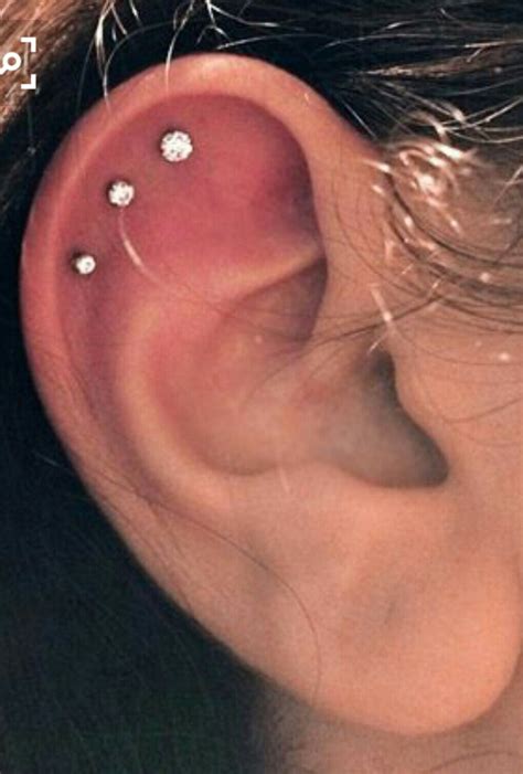 Triple Flat Types Of Ear Piercings Pretty Ear Piercings Body