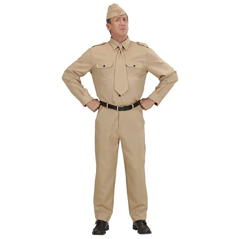 Ww2 Soldier Costume Large For Military Army War Fancy Dress Bigamart