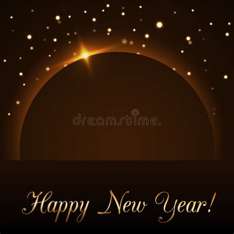 Happy New Year Background Magic Gold Rain And Globe Golden Text And