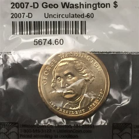 2007 D George Washington Presidential Dollar Littleton Co