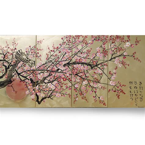 Large Japanese Paintings Ready To Ship Cherry Blossom Japanese
