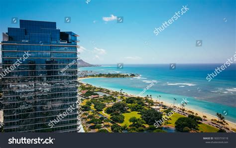 Aerial Ala Moana Beach Park Honolulu Stock Photo Edit Now 1833719119