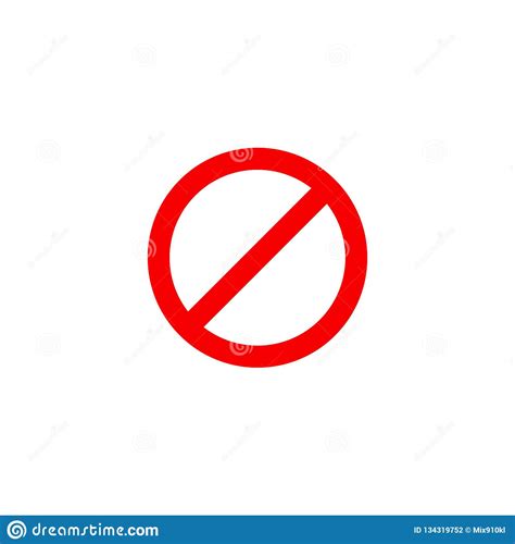 Red No Symbol Icon No Symbol Shape No Symbol Print Stop Sign Ban Icon Stock Vector