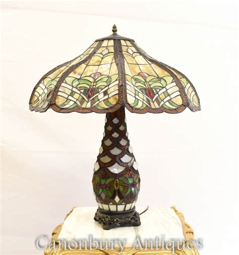 Tiffany Table Lamp Art Nouveau Glass Light