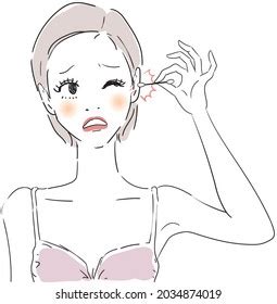 Woman Itchy Ears Person Vector Illustration