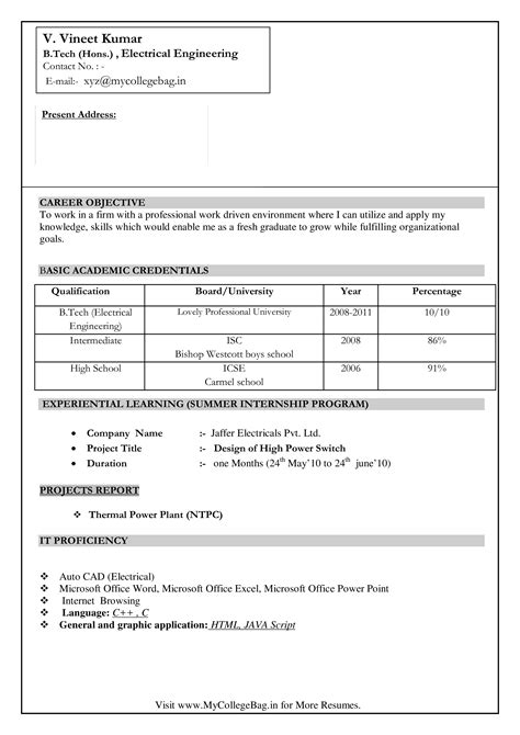 Format your civil engineering resume correctly. Electrical Engineer Fresher Resume - How to draft an electrical Engineer Fresher Resume ...