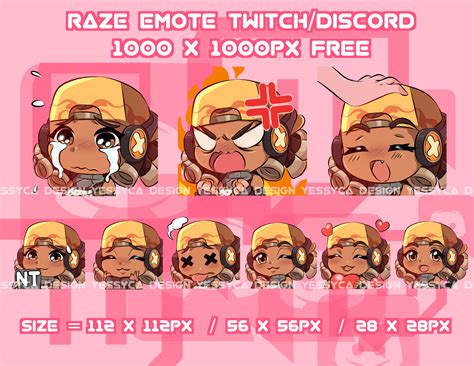 Raze Valorant Twitch Emotes Pack Raze Valorant Twitch Emotes Etsy México