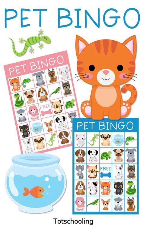 Fun And Educational Free Printable Pet Bingo Game For Preschool Kids