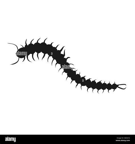 Centipede Insect Icon Centipede Insect Design Black Isolated Longest