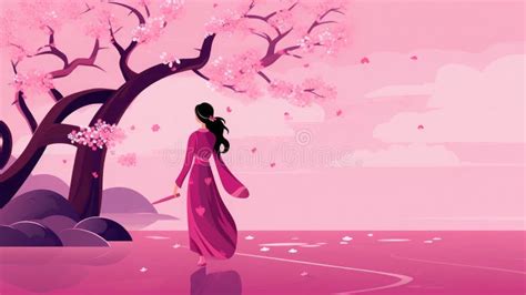 japanese girl silhouette sakura blossom stock illustration illustration of black tradition