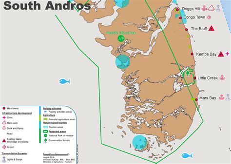 South Andros Bahamas Map Ontheworldmap Com