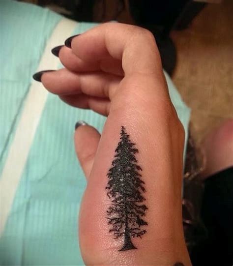 Tattoo Fir Tree On Hand 25112019 №002 Tattoo Spruce