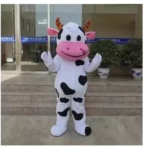 professional farm dairy cow mascot costume cartoon fancy dress adult mascot parade suit from