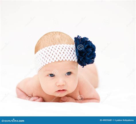 Adorable Baby Newborn Stock Image Image Of Brunette 49035681