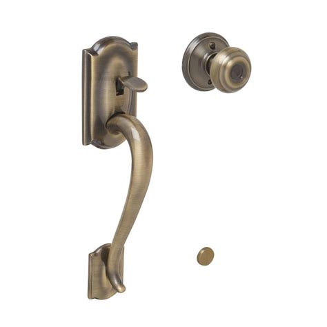 Schlage Fe Series Antique Brass Entry Door Exterior Handle Knob In The