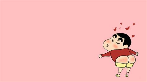 Download Blushing Shin Chan Cartoon Butt Out Wallpaper Wallpapers Com