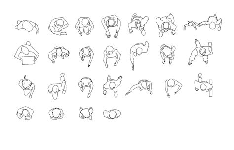 People Cad Blocks Line Diagram Detail Elevation 2d View Dwg File