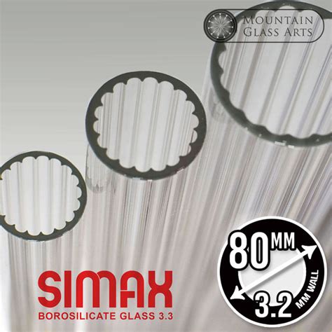 Simax Scalloped Tube 80mm X 32mm 4 Borosilicate Glass 33 Coe