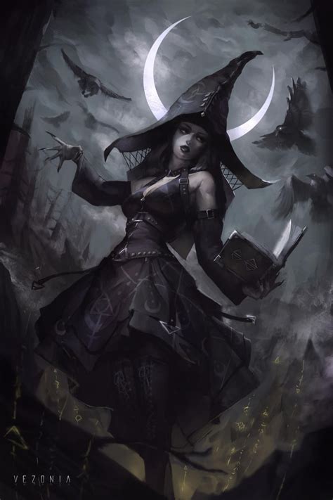 Art By Vezoniaartz In 2020 Fantasy Witch Dark Fantasy Art Dark Witch