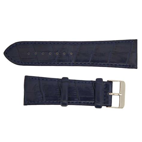 Blue Leather Watch Bands Extra Wide Watch Bands