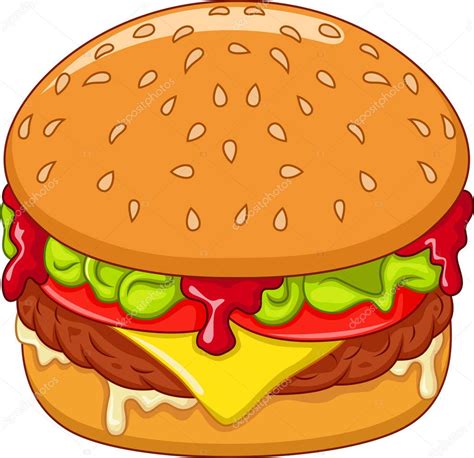 Cartoon Burger Isolated White Background — Stock Vector