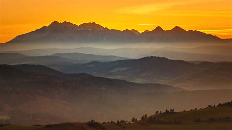 Tatra Mountains Wallpaper 4k Mountain Range Sunset